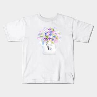 colorful pansies in pot Kids T-Shirt